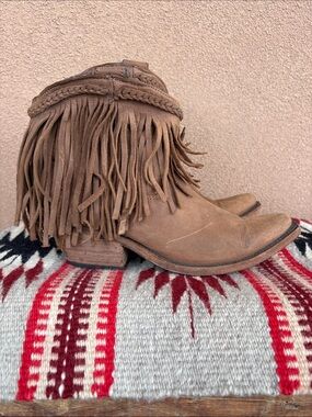 Liberty Black Fringe Western Ankle Boot
